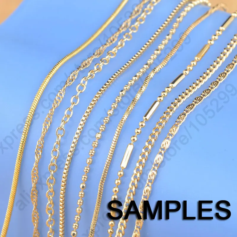 Sample 9Pcs Mix 9 Styles 18" Yellow Gold Filled Jewelry Link Necklace Chains With Lobster Clasps Findings
Sample 9Pcs Mix 9 Styles 18" Yellow Gold Filled Jewelry Link Necklace Chains With Lobster Clasps Findings