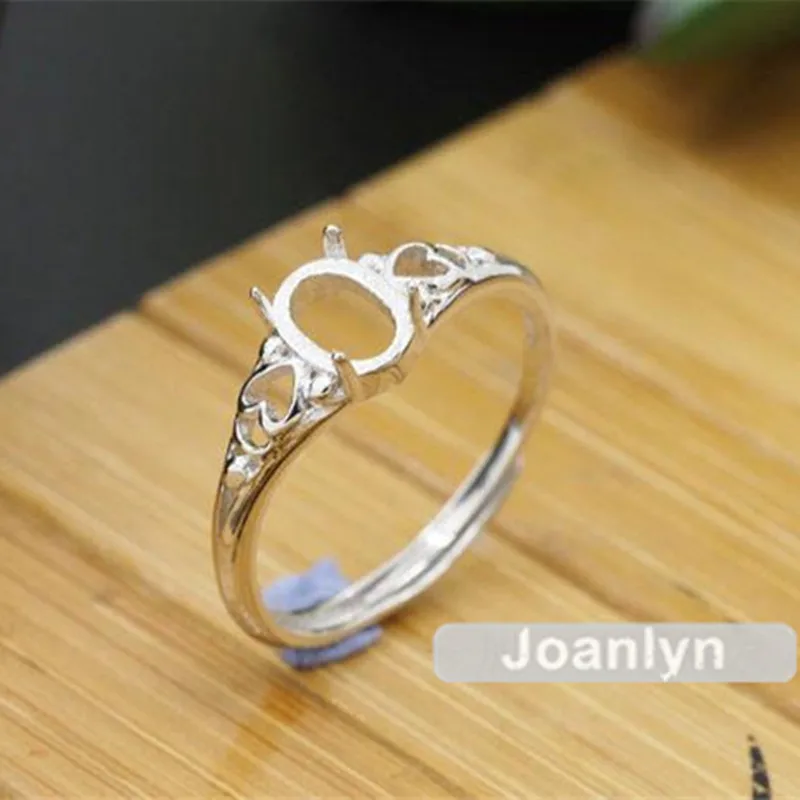 Joanlyn Ring Base for 5x7mm Oval Cabochons White Gold Plated 925 Silver Adjustable Band Ring Blank JZ030
Joanlyn Ring Base for 5x7mm Oval Cabochons White Gold Plated 925 Silver Adjustable Band Ring Blank JZ030