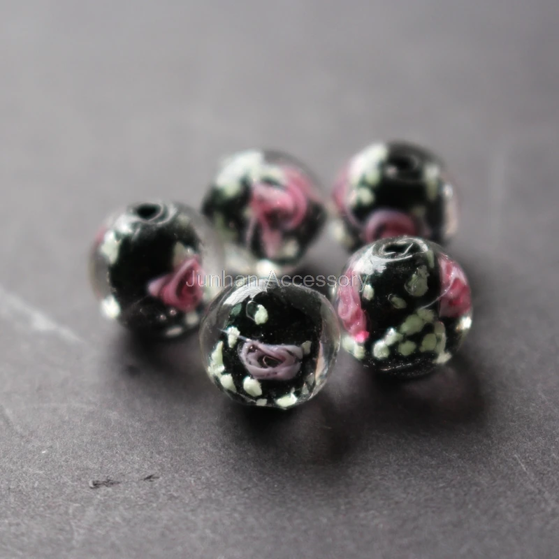 20Pieces/Lot 8mm 10mm Luminous Lampwork Glass Beads Flower Beads Black color jewelry making 
20Pieces/Lot 8mm 10mm Luminous Lampwork Glass Beads Flower Beads Black color jewelry making