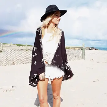 Women's Beach Blouse Embroidery Snow Flower Crotoch Lace Hem Cardigan Kimono Blouse Tops
Women's Beach Blouse Embroidery Snow Flower Crotoch Lace Hem Cardigan Kimono Blouse Tops