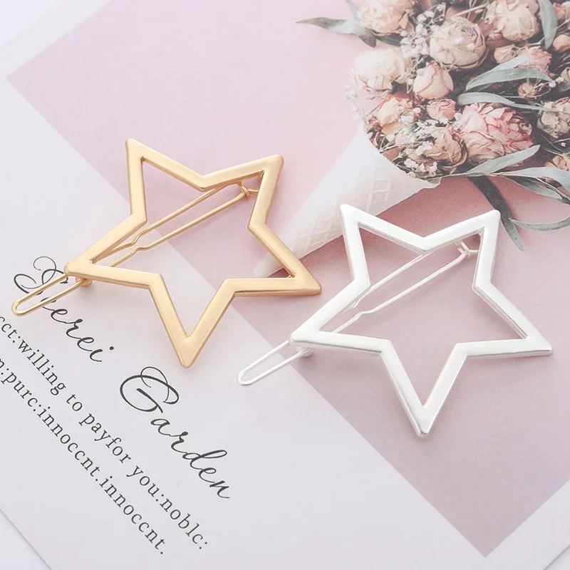 Pentagram Shapes Hair Clips Girls Hair Buckle Hairpin Headdress Wonderful Gifts Hollow Glossy Five-Pointed Star Hairpin
Pentagram Shapes Hair Clips Girls Hair Buckle Hairpin Headdress Wonderful Gifts Hollow Glossy Five-Pointed Star Hairpin