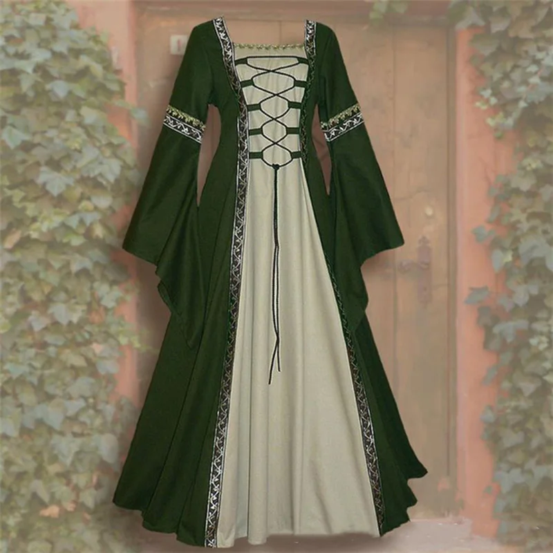 Gothic Medieval Dress Cosplay Carnival Halloween Costume for Women Retro Vestidos Court Long Robe Noble Princess Palace Party Gothic Medieval Dress Cosplay Carnival Halloween Costume for Women Retro Vestidos Court Long Robe Noble Princess Palace Party