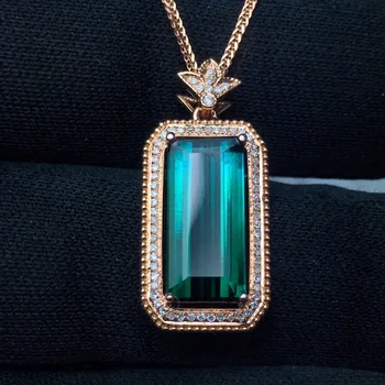 Fine Jewelry Real Pure 18 K Gold 100% Natural Green Tourmaline 4.7ct Female Diamonds Gemstone Diamond Women's Pendants Necklaces
Fine Jewelry Real Pure 18 K Gold 100% Natural Green Tourmaline 4.7ct Female Diamonds Gemstone Diamond Women's Pendants Necklaces