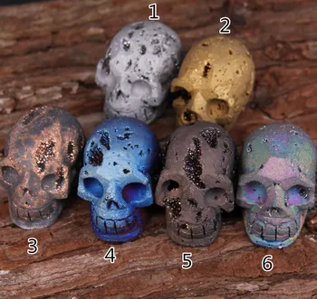 6 color,1 PCS Sculpture Skull Head Natural Stones Titanium Druzy Healing Decoration,Raw Drusy Geode Carving Skull Supply
6 color,1 PCS Sculpture Skull Head Natural Stones Titanium Druzy Healing Decoration,Raw Drusy Geode Carving Skull Supply
