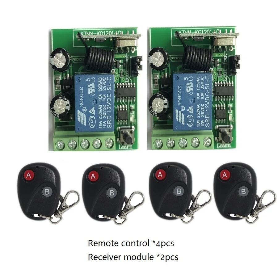 RF 433MHZ Wireless Remote Control Switch DC12V Receiver Module With Radio Emitter EV1527 Controller For Gate Door Light Switch
RF 433MHZ Wireless Remote Control Switch DC12V Receiver Module With Radio Emitter EV1527 Controller For Gate Door Light Switch