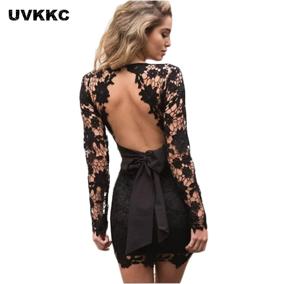 UVKKC Womens lace dress female hollow out vestido de renda vestidos women black backless club party sexy casual bowknot dresses
UVKKC Womens lace dress female hollow out vestido de renda vestidos women black backless club party sexy casual bowknot dresses