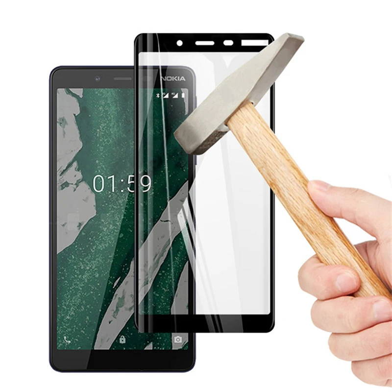 3D закаленное стекло для Nokia 1 Plus Полное покрытие экрана Взрывозащищенная защитная