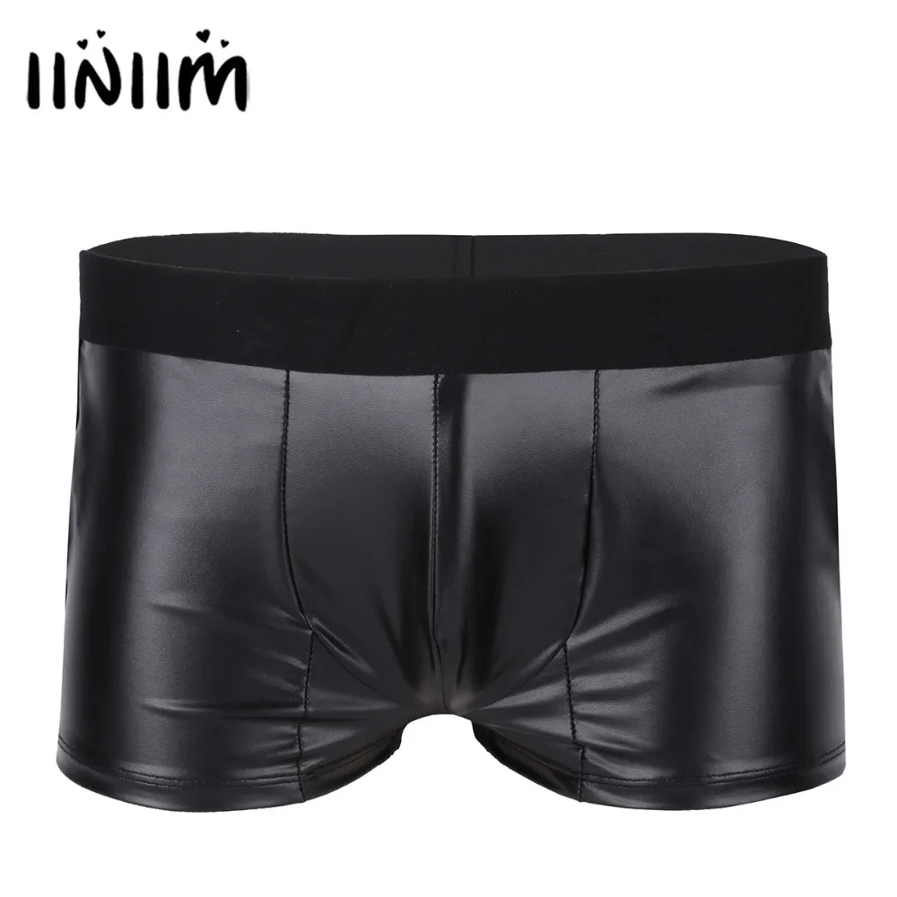 Mens Sexy Lingerie Soft Faux Leather Bulge Pouch Boxer Shorts Underwear Panties with Side Pockets for Costume Party Gifts
Mens Sexy Lingerie Soft Faux Leather Bulge Pouch Boxer Shorts Underwear Panties with Side Pockets for Costume Party Gifts