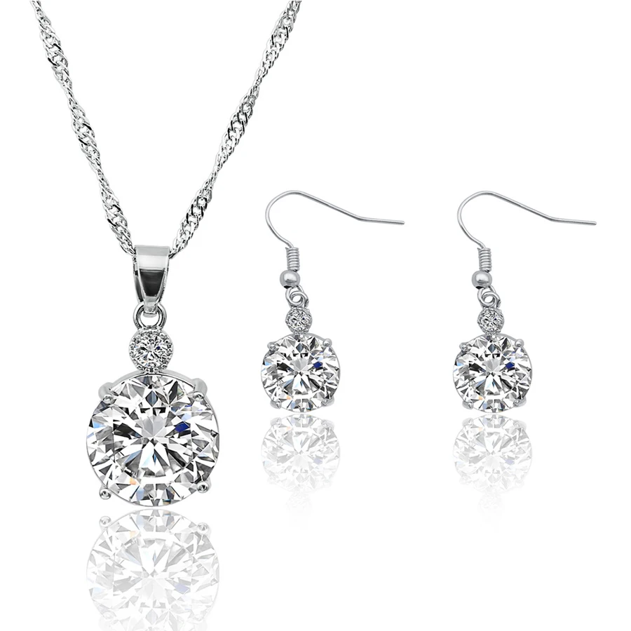 Newest Women 925 sterling silver Wedding Jewelry Set Necklaces & Pendants/Earring jewelry Fine Crystal Accessories
Newest Women 925 sterling silver Wedding Jewelry Set Necklaces & Pendants/Earring jewelry Fine Crystal Accessories