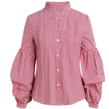 Women Lady Blouse V Neck Long Sleeve Shirt Puff Sleeve Button Tee Ladies Casual Slim Tops Autumn Ladies Clothing
Women Lady Blouse V Neck Long Sleeve Shirt Puff Sleeve Button Tee Ladies Casual Slim Tops Autumn Ladies Clothing