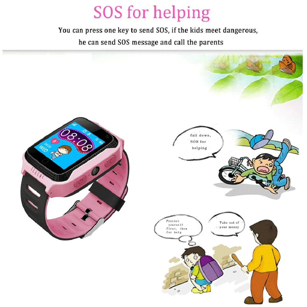 Детские Смарт часы Q528 с камерой и GPS монитором сна детские SOS 2G SIM карты защитой от