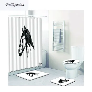 Free Shipping 4Pcs Black Painted Horse Banyo Bath Mats Set Anti Slip Bathroom Tapete Banheiro Washable Toilet Rugs Alfombra Bano
Free Shipping 4Pcs Black Painted Horse Banyo Bath Mats Set Anti Slip Bathroom Tapete Banheiro Washable Toilet Rugs Alfombra Bano