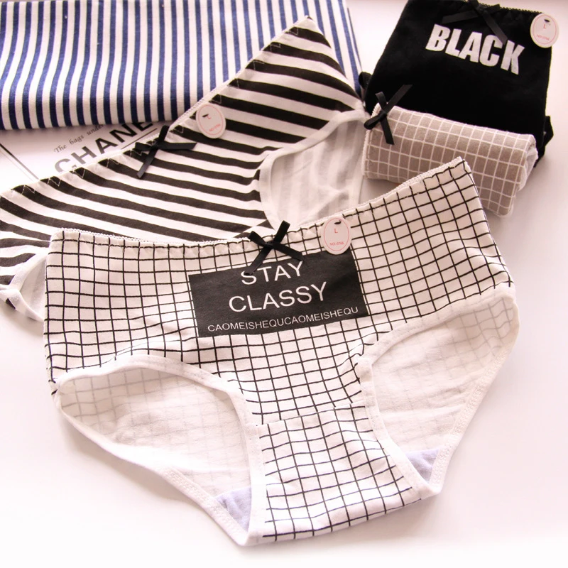 Женское нижнее белье с рисунком HUI GUAN хлопковые бесшовные трусы бантом|cotton panties|cute