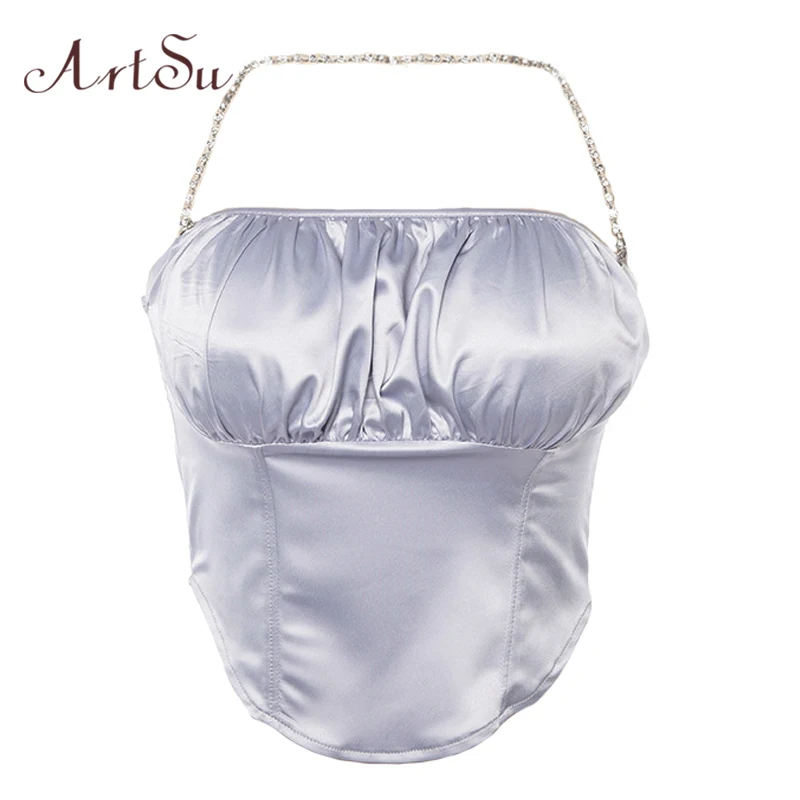 ArtSu Sexy Top Women Sleeveless Backless Off the Shoulder Bralette Crop Top Mujer Camis Hatler Top Camisole Streetwear ASVE20368
ArtSu Sexy Top Women Sleeveless Backless Off the Shoulder Bralette Crop Top Mujer Camis Hatler Top Camisole Streetwear ASVE20368