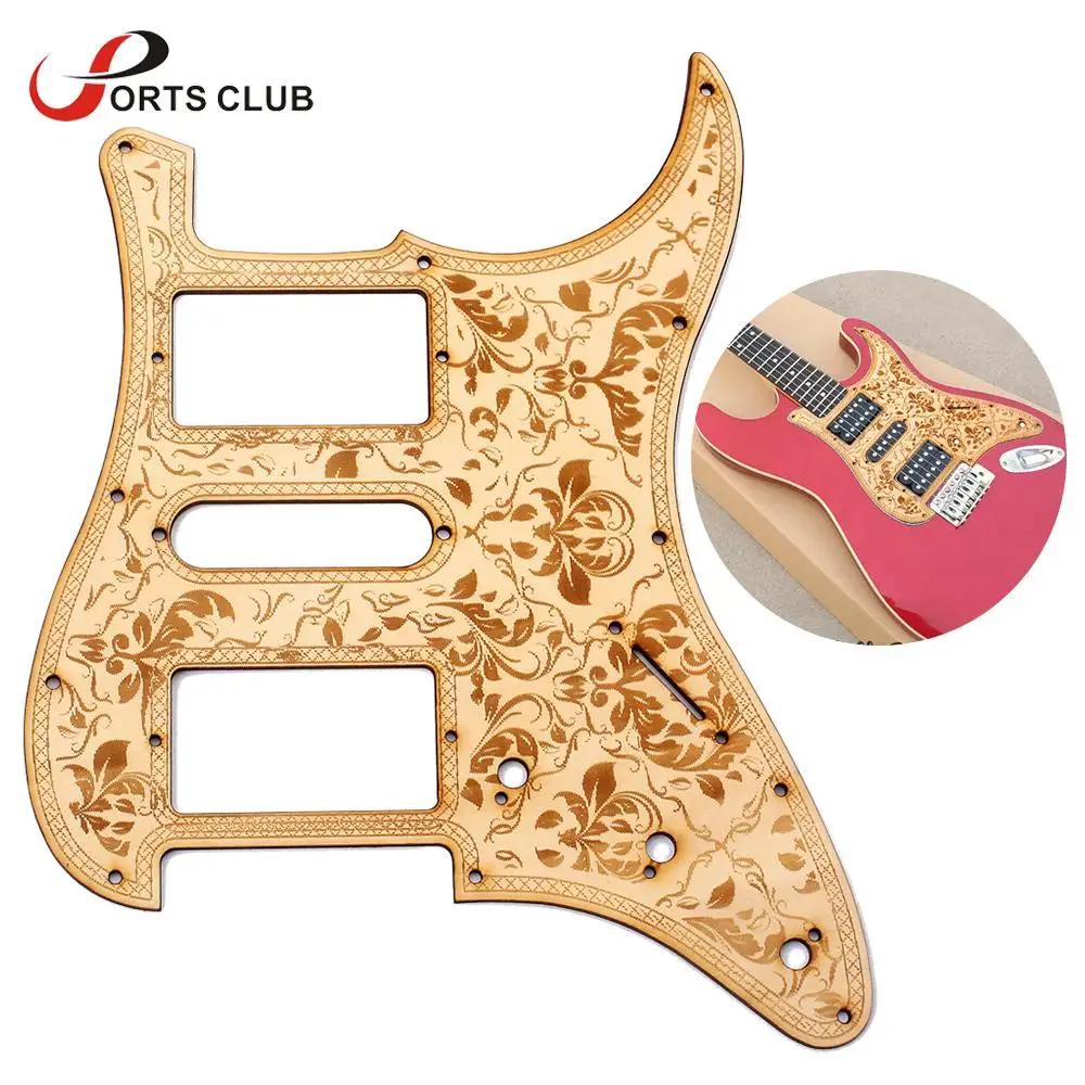 HSH Wooden Guitar Pickguard Maple Wood with Decorative Flower Pattern for Electric Guitars
HSH Wooden Guitar Pickguard Maple Wood with Decorative Flower Pattern for Electric Guitars