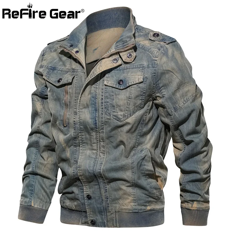ReFire Gear Pilot Vintage Jeans Jacket Men Spring Air Force Bomber Military Tactical Jackets Casual Denim Motorcycle Coats 6XL
ReFire Gear Pilot Vintage Jeans Jacket Men Spring Air Force Bomber Military Tactical Jackets Casual Denim Motorcycle Coats 6XL