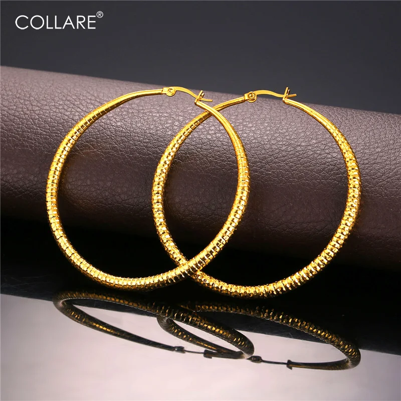Collare Big Hoop Earrings For Women Gift Party Stainless Steel Gold Color Accessories Wholesale Earrings Fashion Jewelry E147
Collare Big Hoop Earrings For Women Gift Party Stainless Steel Gold Color Accessories Wholesale Earrings Fashion Jewelry E147