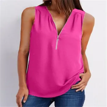 2019 Women Summer Chiffon Tops Casual Sleeveless Tank Top Loose Plus Size Ladies Big Sizes Blouses Shirt 4XL 5XL Zipper Top
2019 Women Summer Chiffon Tops Casual Sleeveless Tank Top Loose Plus Size Ladies Big Sizes Blouses Shirt 4XL 5XL Zipper Top
