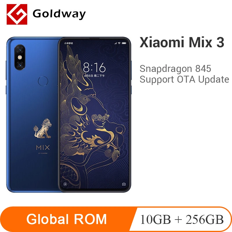 Global ROM Xiaomi Mi Mix 3 Imperial Palace 10GB 256GB Mobile Phone Snapdragon 845 24MP Camera 6.39" Wireless Charging Smartphone
Global ROM Xiaomi Mi Mix 3 Imperial Palace 10GB 256GB Mobile Phone Snapdragon 845 24MP Camera 6.39" Wireless Charging Smartphone