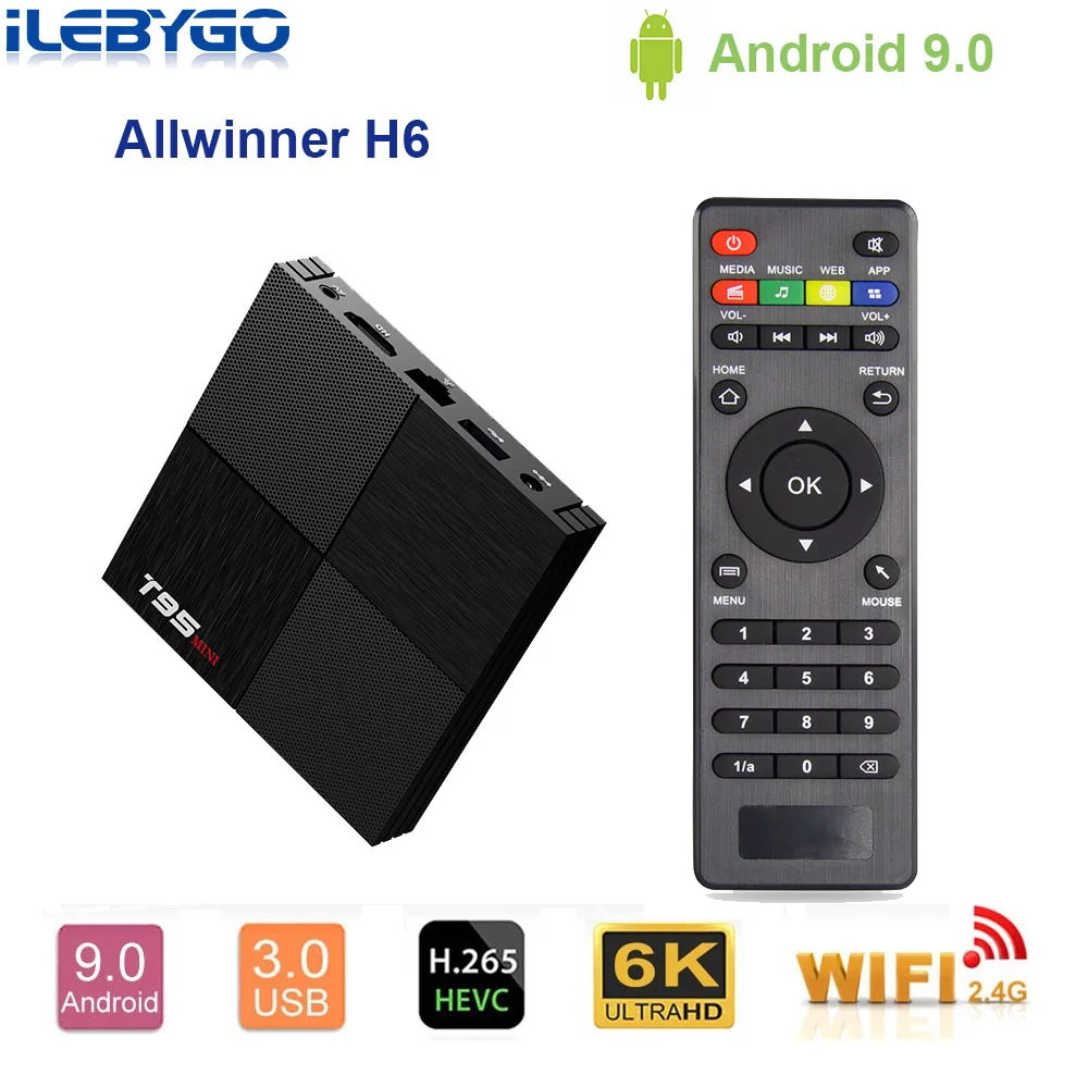 iLebygo T95 6K Android 9.0 Smart TV Box Allwinner H6 2.4GHz WiFi TV Box 2GB 16GB Quad Core Set Top Box PK TX6 Media Player
iLebygo T95 6K Android 9.0 Smart TV Box Allwinner H6 2.4GHz WiFi TV Box 2GB 16GB Quad Core Set Top Box PK TX6 Media Player