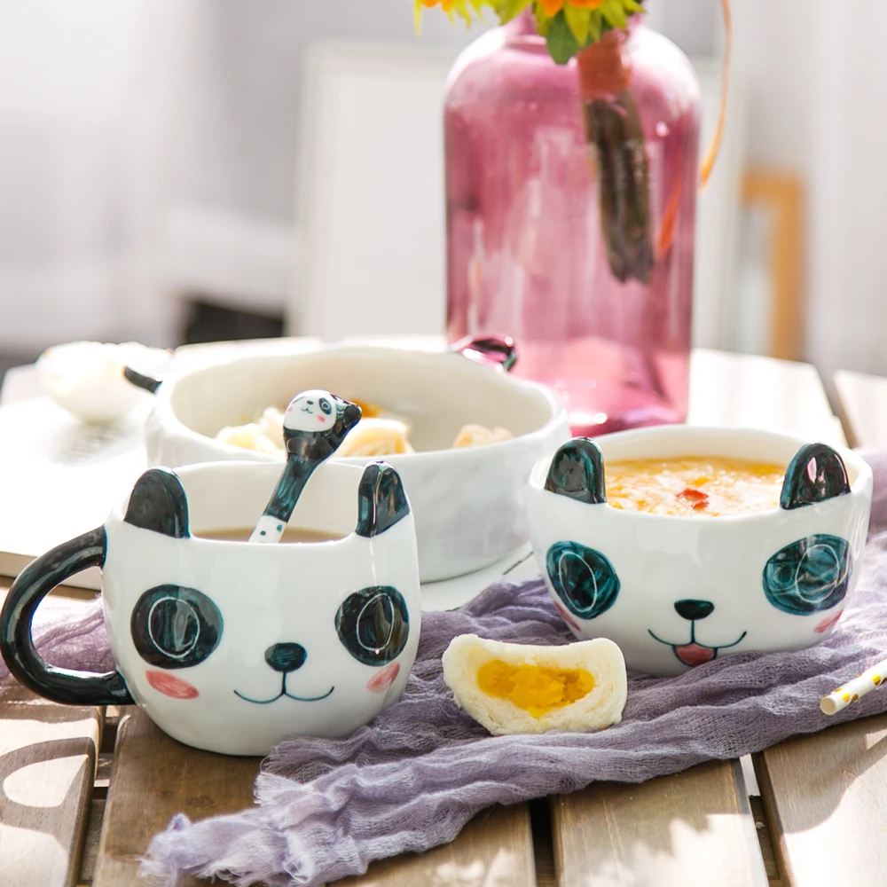 3D Cartoon Kawaii Mr Panda and Mrs Panda Coffee Cups Bowls Plates Stirrer TableWare Dinnerware Sets For Kids 1pcs Free Shipping
3D Cartoon Kawaii Mr Panda and Mrs Panda Coffee Cups Bowls Plates Stirrer TableWare Dinnerware Sets For Kids 1pcs Free Shipping