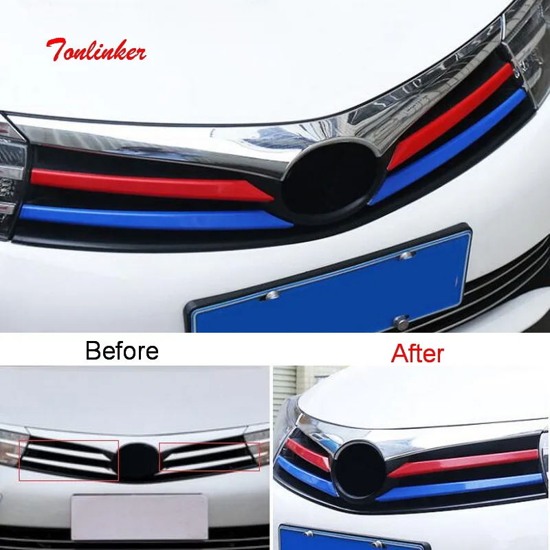 Tonlinker Exterior Front Racing Grills Cover Stickers for Toyota Corolla 2014-17 Car Styling 4 PCS ABS Plastic Cover stickers
Tonlinker Exterior Front Racing Grills Cover Stickers for Toyota Corolla 2014-17 Car Styling 4 PCS ABS Plastic Cover stickers