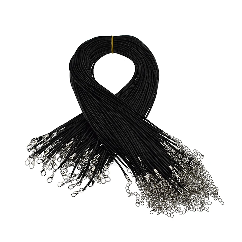 10pcs/lot 2mm Handmade Black Leather Braided Wax Rope Lobster Clasp String Cords Necklace Extender Chain DIY Jewelry Findings
10pcs/lot 2mm Handmade Black Leather Braided Wax Rope Lobster Clasp String Cords Necklace Extender Chain DIY Jewelry Findings