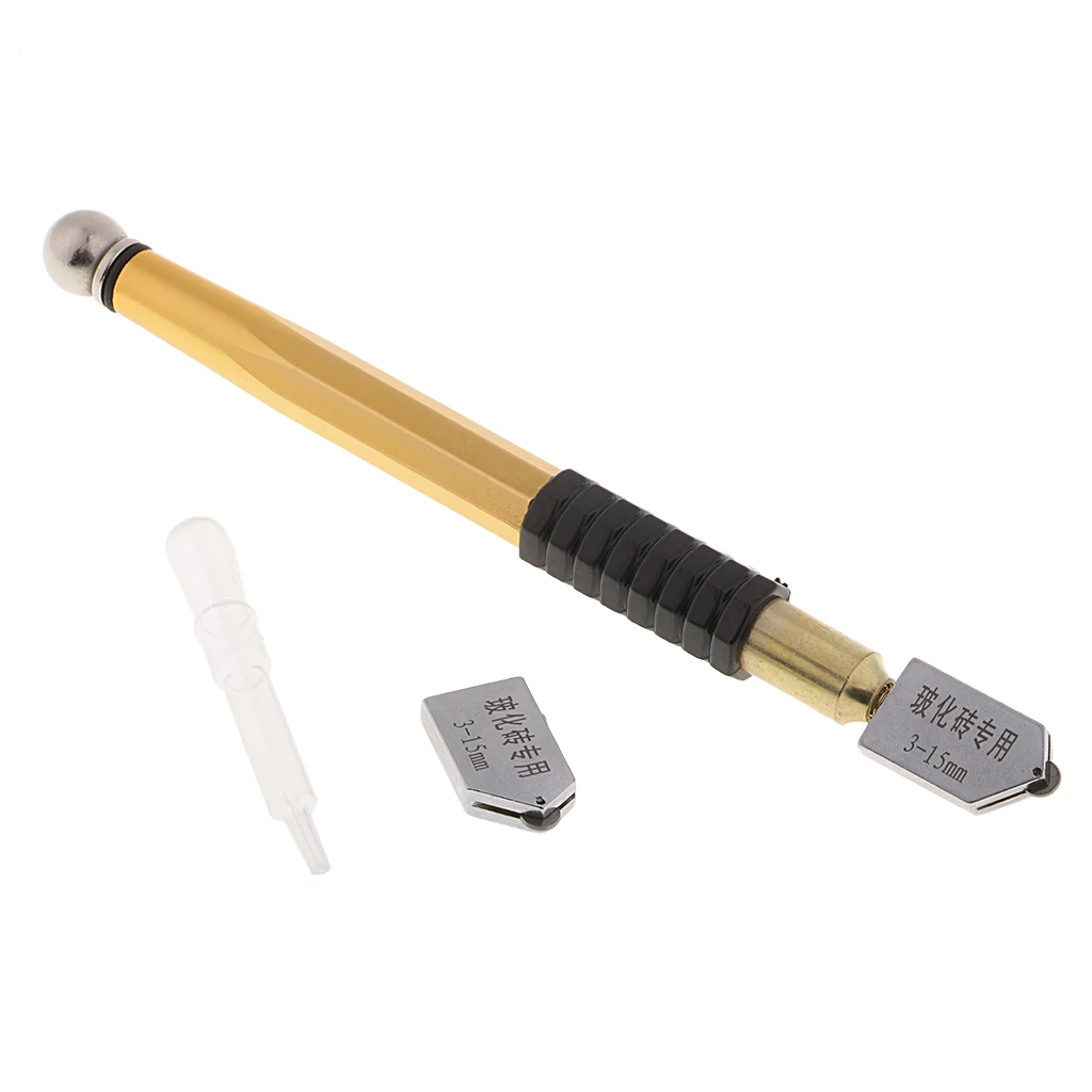 Diamond Tip Antislip Metal Handle Steel Blade Oil Feed Tiles Glazing Mirror Mosaic Tiles Glass Cutter Cutting Tools