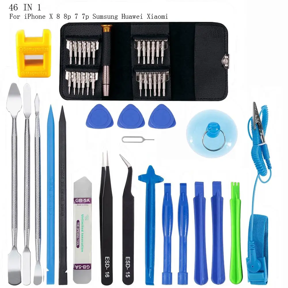 46 in 1 Mobile Phone Screen Opening Repair Tools Kit Screwdriver Pry Disassemble Tool Set for iPhone Samsung Huawei Xiaomi
46 in 1 Mobile Phone Screen Opening Repair Tools Kit Screwdriver Pry Disassemble Tool Set for iPhone Samsung Huawei Xiaomi