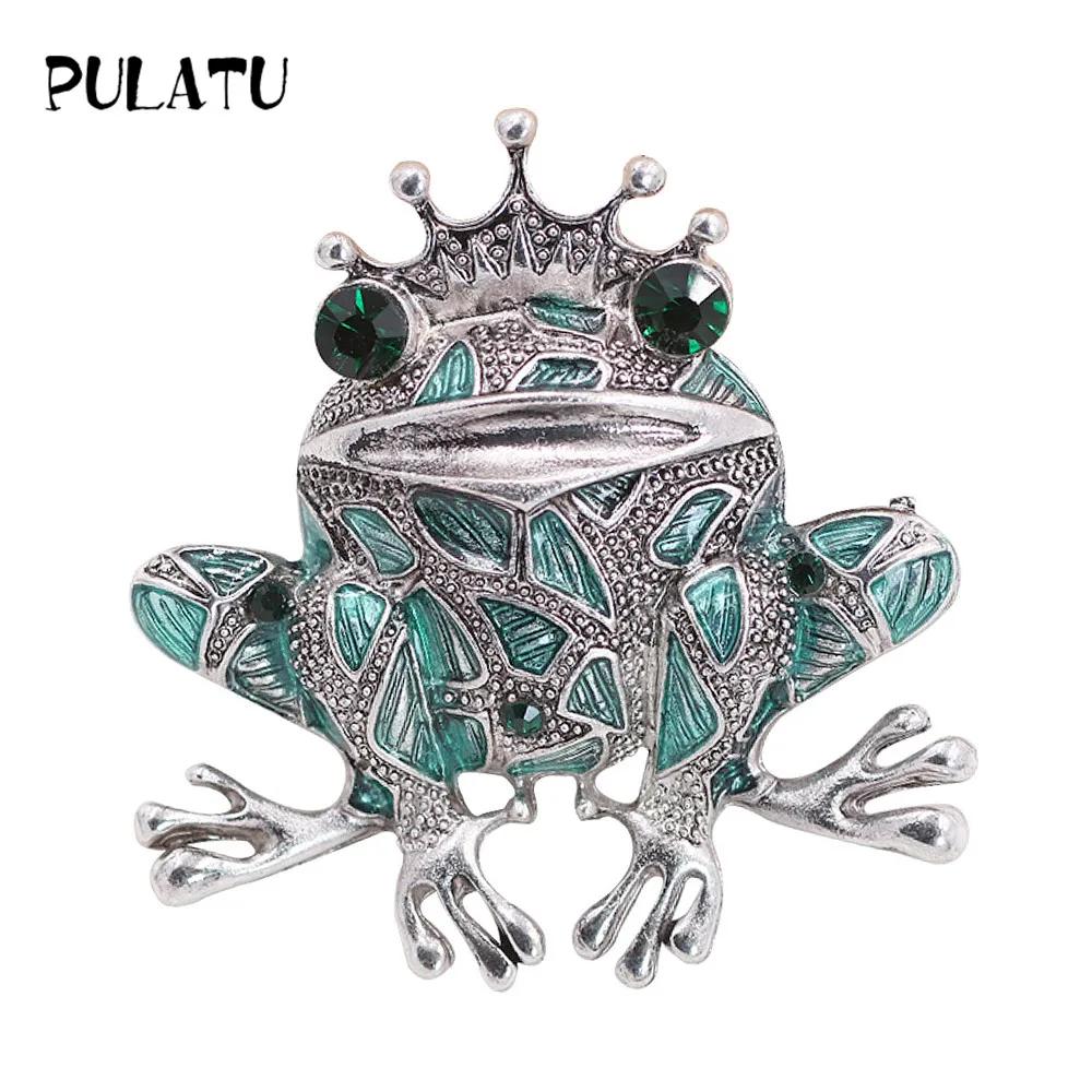 PULATU Green Frog with Crown Brooch Pins Enamel Alloy Metal High Quality Brooches Summer T-shirt Accessories Decoration
PULATU Green Frog with Crown Brooch Pins Enamel Alloy Metal High Quality Brooches Summer T-shirt Accessories Decoration