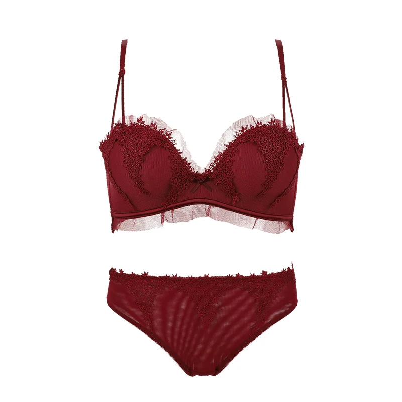 MengShan Maiden underwear suit Lace Thin section Close bra + sexy underwear Lovely woman Bra Set AB cup suit
MengShan Maiden underwear suit Lace Thin section Close bra + sexy underwear Lovely woman Bra Set AB cup suit