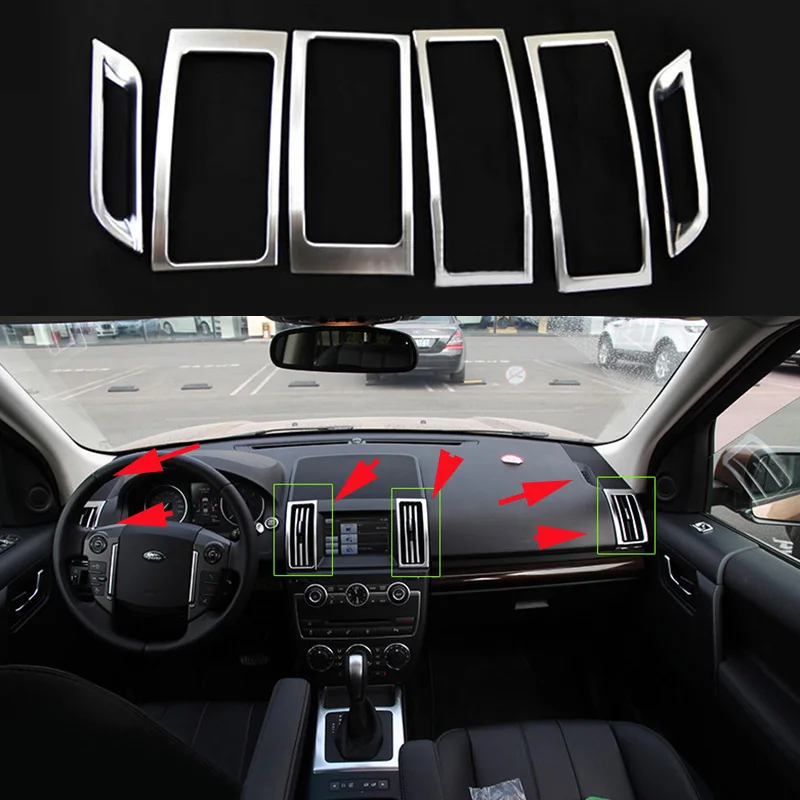 6x Chrome Front Dashboard Center Control Air Vent Outlet Vent Cover Trim For Land Rover Range Rover Freelander 2 / LR2 2007-2015
6x Chrome Front Dashboard Center Control Air Vent Outlet Vent Cover Trim For Land Rover Range Rover Freelander 2 / LR2 2007-2015