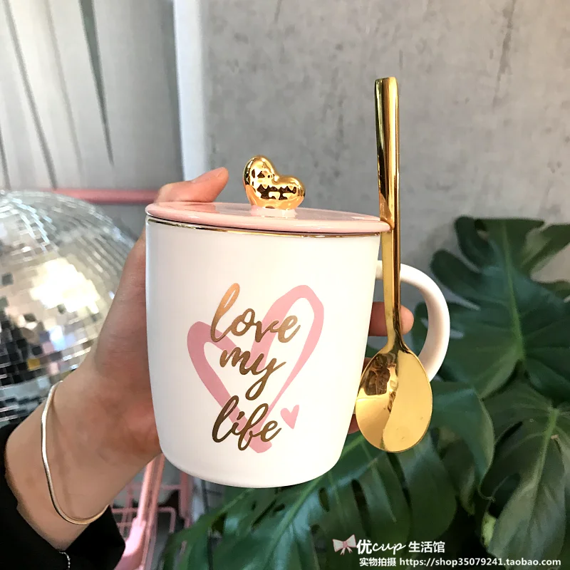 380ml Cute Pink Girl Heart Three-dimensional Gold-plated Love Ceramic Cup with Lid Spoon Mug Student Office Milk Coffee Cup
380ml Cute Pink Girl Heart Three-dimensional Gold-plated Love Ceramic Cup with Lid Spoon Mug Student Office Milk Coffee Cup