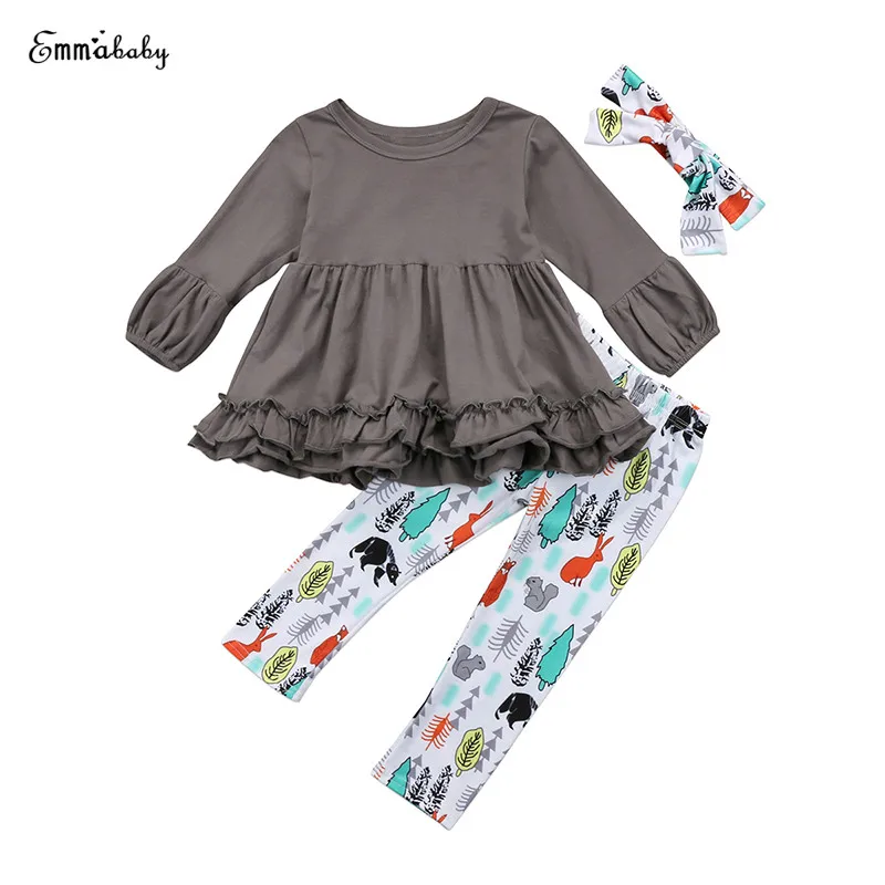 Lovely Toddler Kids Girl Clothing Set Long Sleeve Ruffles Mini Dress Top Printed Pant Legging Headband 3PCS Outfit Clothes 1-6Y
Lovely Toddler Kids Girl Clothing Set Long Sleeve Ruffles Mini Dress Top Printed Pant Legging Headband 3PCS Outfit Clothes 1-6Y