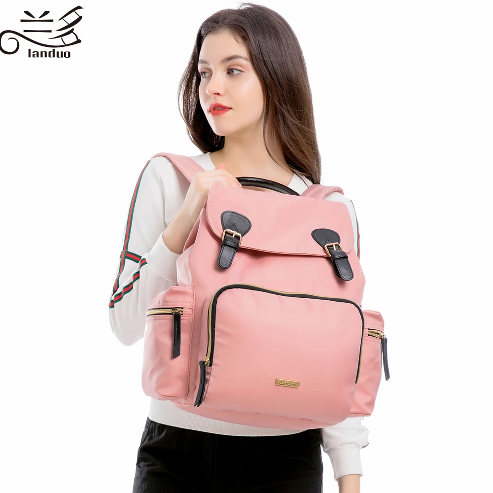 

New LANDUO Mommy Backpacks Nappy Bags Mummy bags with hooks Baby Carring Diaper Backpack Fashion leather Large Volume Bag MPB39