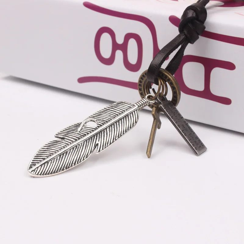 Vintage men leather rope necklace long feather male leather cord necklace male pendant necklace male Jewelry accessories XL1069
Vintage men leather rope necklace long feather male leather cord necklace male pendant necklace male Jewelry accessories XL1069
