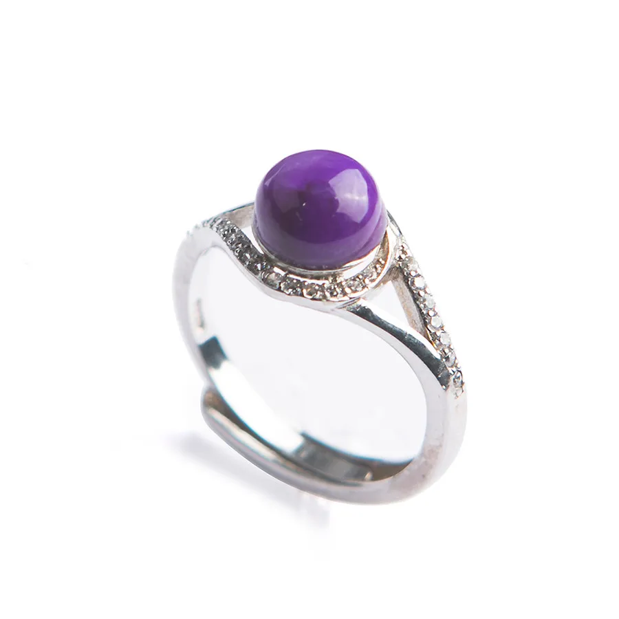 Adjuestable Genuine Natural sugilite Purple Crystal Round Stone Beads Fashion Sliver Ring Women Gift 7*7mm
Adjuestable Genuine Natural sugilite Purple Crystal Round Stone Beads Fashion Sliver Ring Women Gift 7*7mm