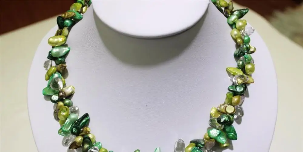 Yellow&green 2strands freshwater pearl&crystal necklace 8x17mm18"Alloy"handmade" a(5.18)
Yellow&green 2strands freshwater pearl&crystal necklace 8x17mm18"Alloy"handmade" a(5.18)