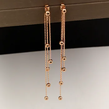 Wholesale fashion festival chain steel ball rose gold tassel earrings earrings long beads earrings women jewelry free to send
Wholesale fashion festival chain steel ball rose gold tassel earrings earrings long beads earrings women jewelry free to send