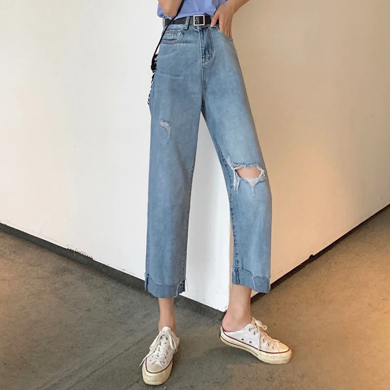 New High Waist Ripped Jeans Women 2019 Summer Casual Loose Denim Pants Korean Boyfriend Straight Jeans
New High Waist Ripped Jeans Women 2019 Summer Casual Loose Denim Pants Korean Boyfriend Straight Jeans