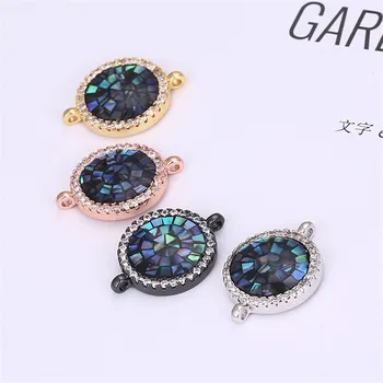 18mm*14mm Round Micro Pave CZ Natural Abalone Shell Craft Jewelry Evil eyes Charm bracelet connector for DIY Jewelry Accessories
18mm*14mm Round Micro Pave CZ Natural Abalone Shell Craft Jewelry Evil eyes Charm bracelet connector for DIY Jewelry Accessories
