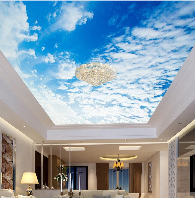 Online Buy Wholesale Custom Ceiling Wallpaper Blue Sky And White Custom ceiling wallpaper blue sky and white clouds landscape murals for the living room bedroom ceiling - Online Buy Wholesale Custom Ceiling Wallpaper Blue Sky And White