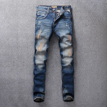 Italian Vintage Style Fashion Men Jeans Patch Designer Embroidery Ripped Jeans Men Denim Pants Streetwear Hip Hop Jeans homme
Italian Vintage Style Fashion Men Jeans Patch Designer Embroidery Ripped Jeans Men Denim Pants Streetwear Hip Hop Jeans homme