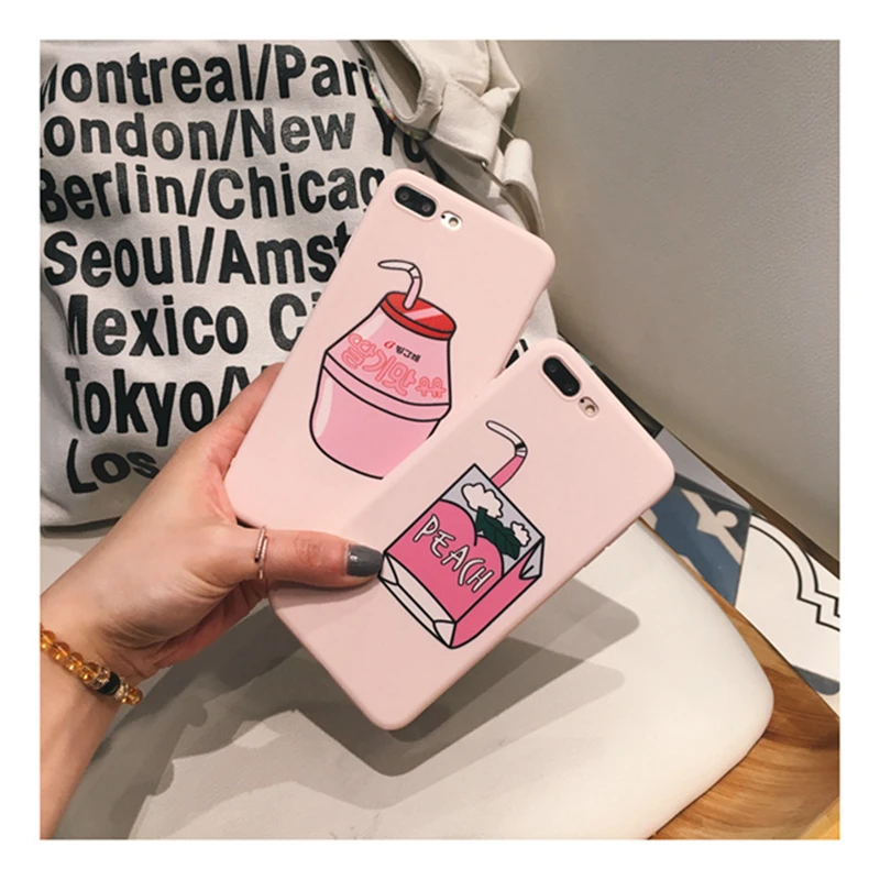 Cute Pink Milk Box Case for iphone 6 6S Plus 7 8 Plus Soft TPU Phone Cases Kawaii Cartoon Fruit Peach Drinks Back Cover
Cute Pink Milk Box Case for iphone 6 6S Plus 7 8 Plus Soft TPU Phone Cases Kawaii Cartoon Fruit Peach Drinks Back Cover
