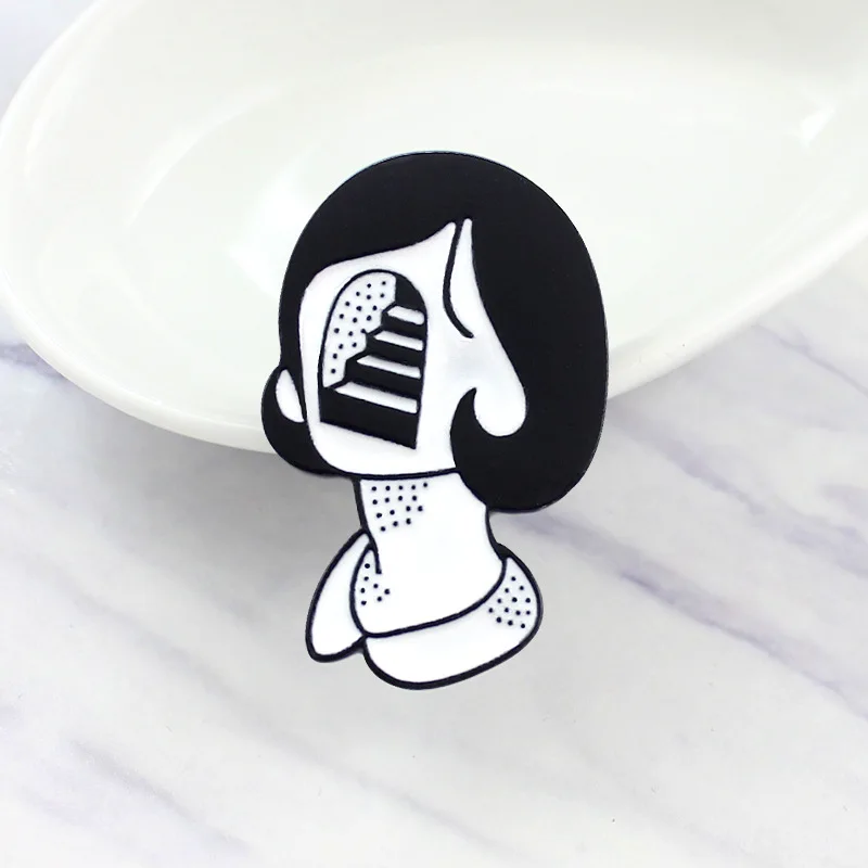 Cartoon Black White No Face Female Ghost Brooches for Women Creative Badge Enamel Pins Denim Jackets pin Backpack Jewelry
Cartoon Black White No Face Female Ghost Brooches for Women Creative Badge Enamel Pins Denim Jackets pin Backpack Jewelry