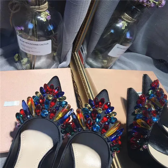 2018 New Sexy Mixed Color Crystal Women Pumps Shoes Woman High Heels Rhinestone Women Wedding Shoes Ladies Slipper Zapatos Mujer (4)