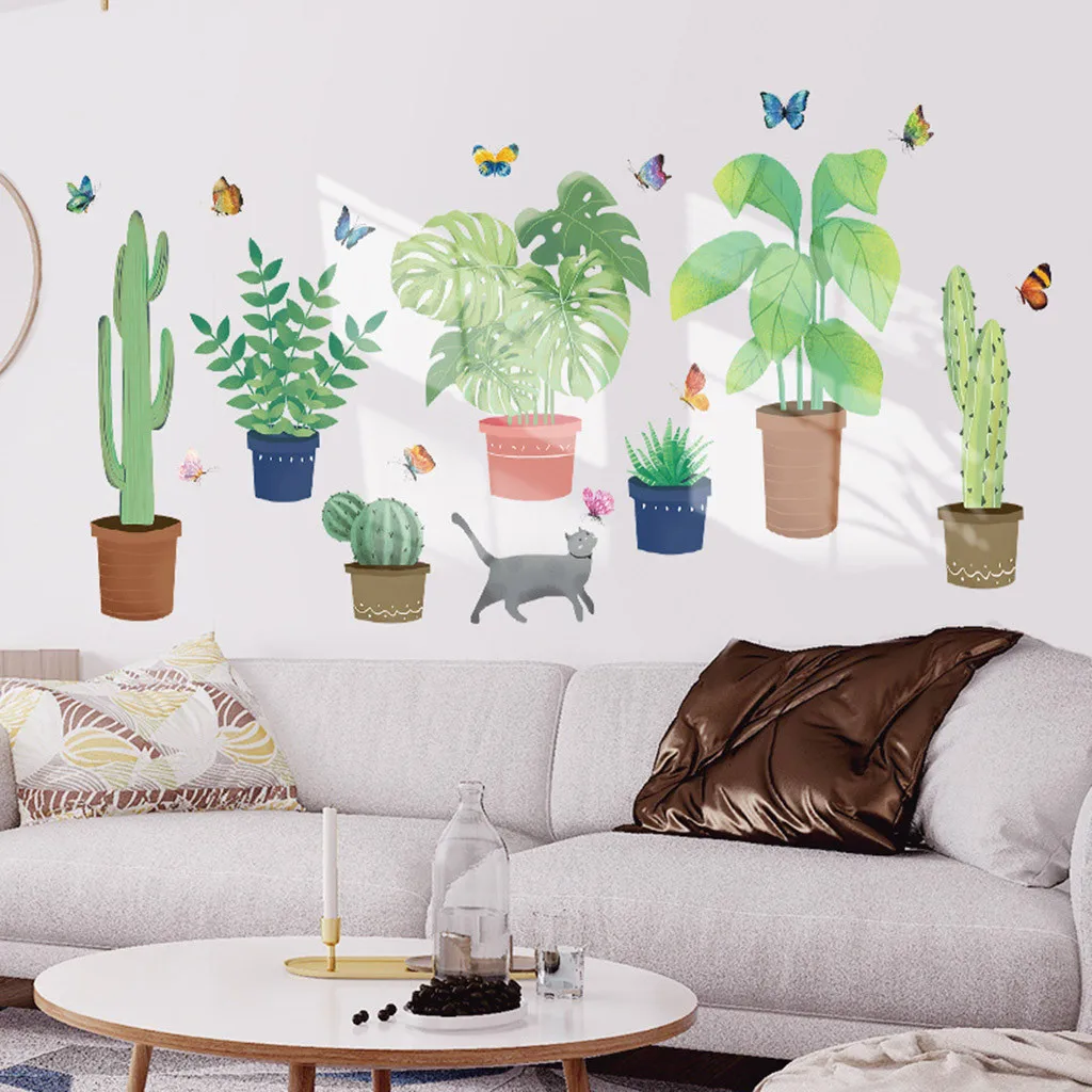 Creative Tropical Cactus Plant Wall Sticker Cute Potted Plant Inkjet Wall Stickers Home Children's Room Interior Wall Stickers
Creative Tropical Cactus Plant Wall Sticker Cute Potted Plant Inkjet Wall Stickers Home Children's Room Interior Wall Stickers
