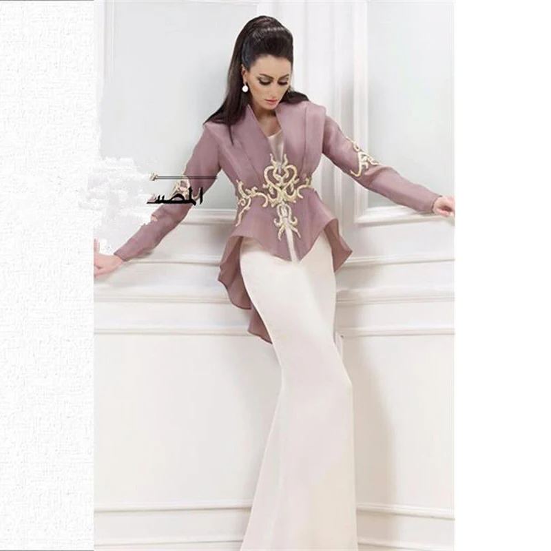 New Design Saudi Arabia Dresses White Mermaid Evening Dress Embroidery Long Sleeve Organza Jacket
New Design Saudi Arabia Dresses White Mermaid Evening Dress Embroidery Long Sleeve Organza Jacket