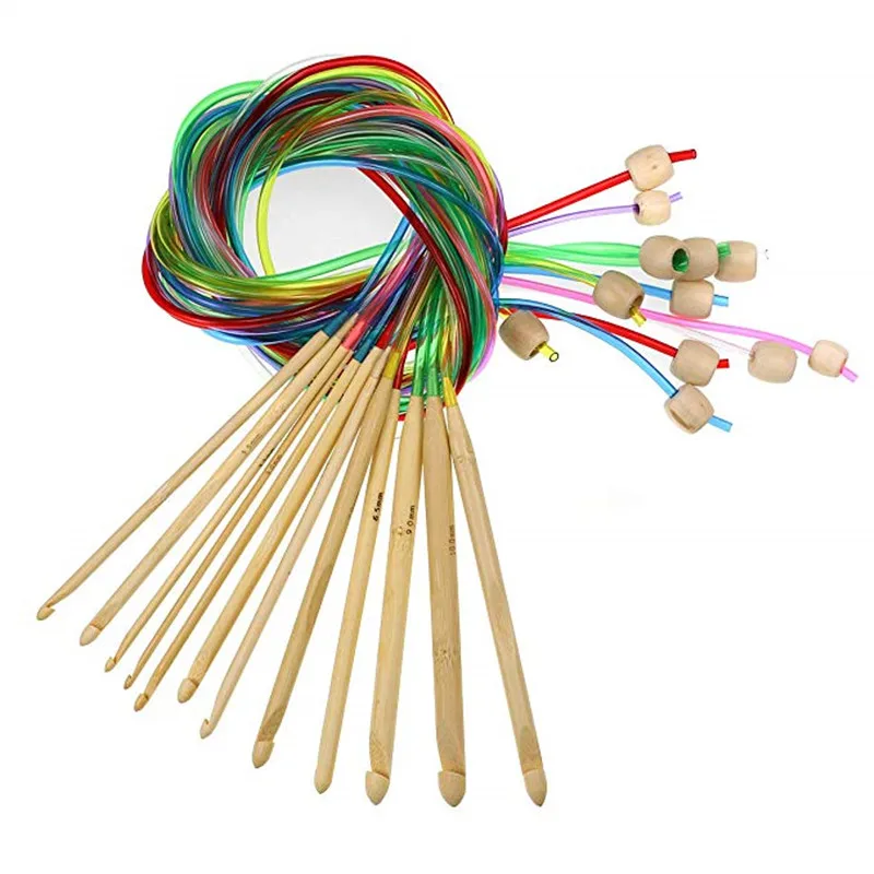 12 Size 3.0-10.0mm Tunisian Afghan Crochet Hooks Set with Plastic Cable Carbonized Bamboo Knitting Needles for Carpet Rugs Tools
12 Size 3.0-10.0mm Tunisian Afghan Crochet Hooks Set with Plastic Cable Carbonized Bamboo Knitting Needles for Carpet Rugs Tools