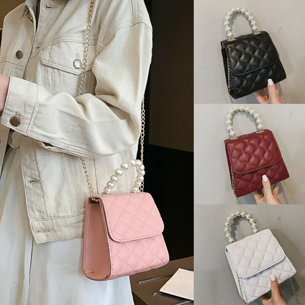 Women Fashion Chain Pearl PU Leather Handbag Shoulder Lady Cross Body Bag Tote Messenger Satchel Purse
Women Fashion Chain Pearl PU Leather Handbag Shoulder Lady Cross Body Bag Tote Messenger Satchel Purse